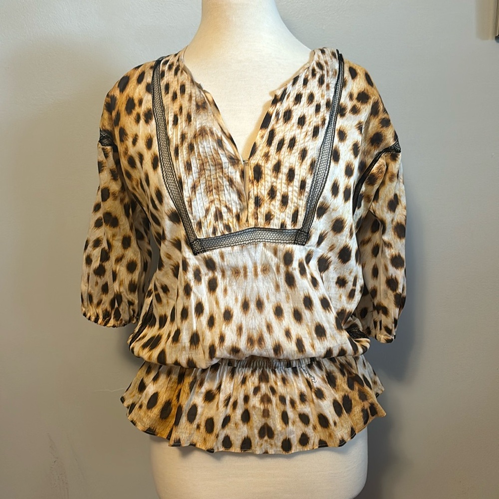 Roberto Cavalli Leopard Print Top